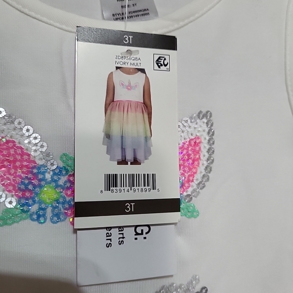 Zunie Girl 3T Trendy Comfortable Unicorn Tulle Skirt Tutu Dress Sleeveless - Picture 5 of 7